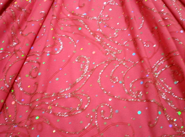 4.Fuchsia Glitter/Sequins Design Novelty